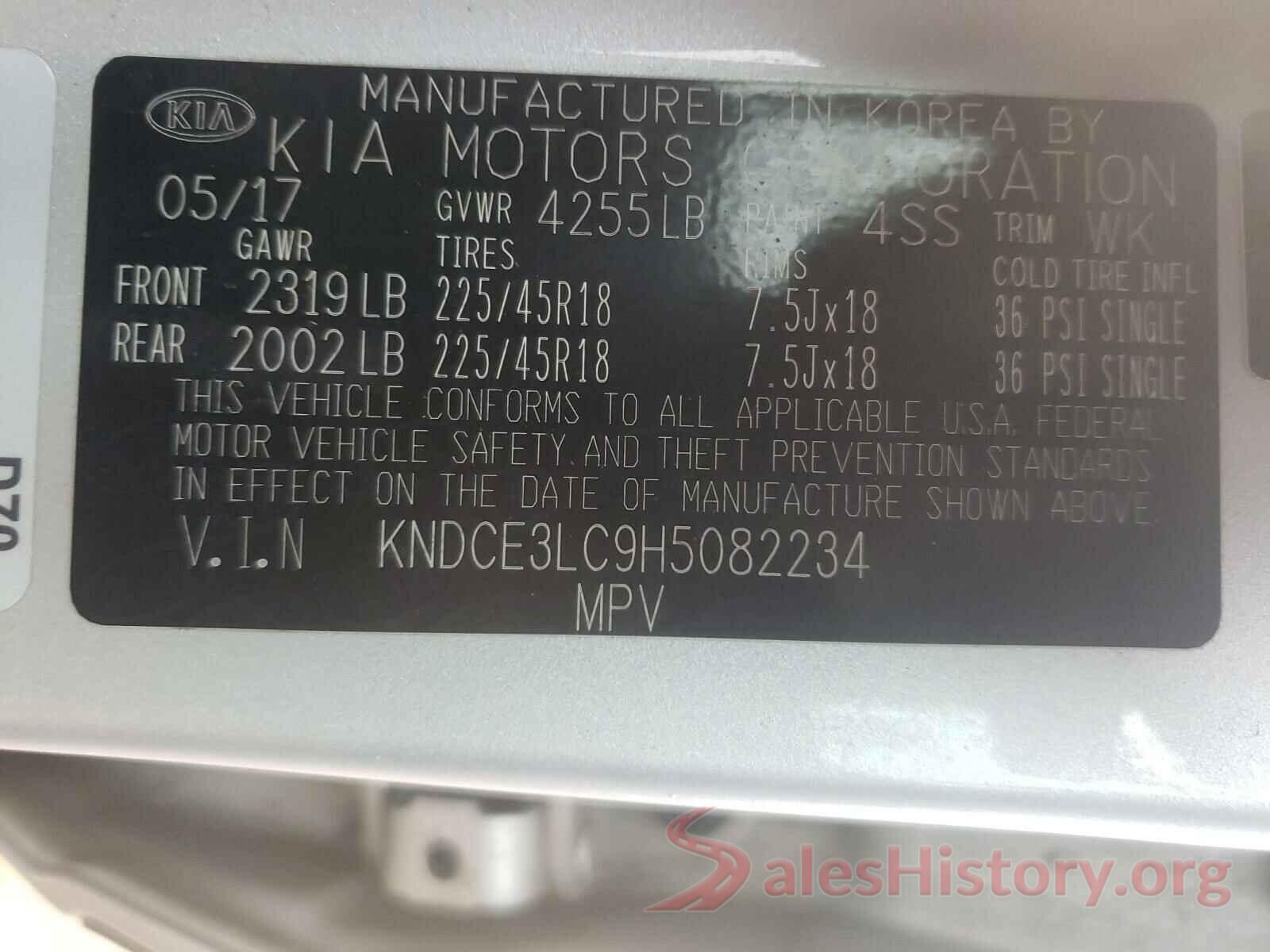 KNDCE3LC9H5082234 2017 KIA NIRO