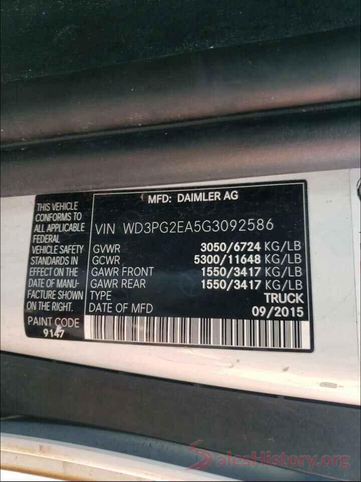 WD3PG2EA5G3092586 2016 MERCEDES-BENZ ALL OTHER