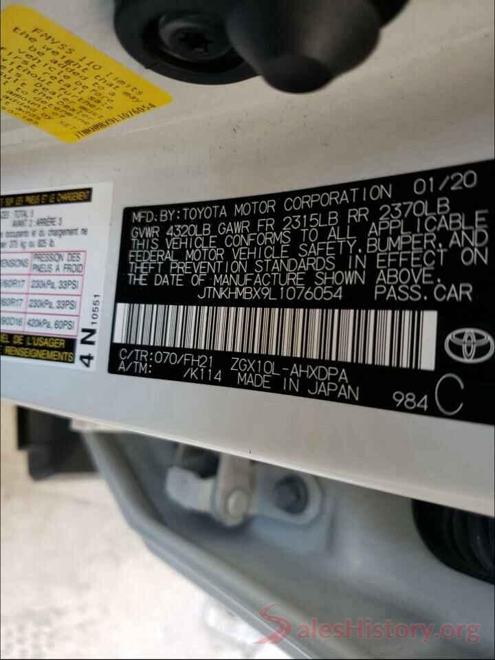 JTNKHMBX9L1076054 2020 TOYOTA C-HR