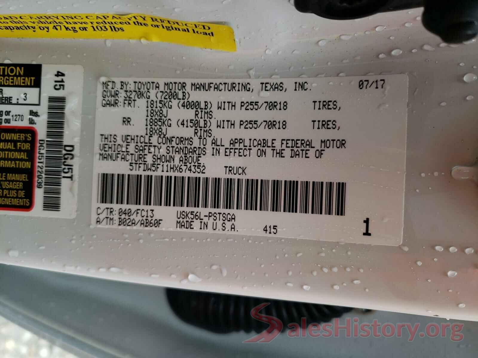 5TFDW5F11HX674352 2017 TOYOTA TUNDRA