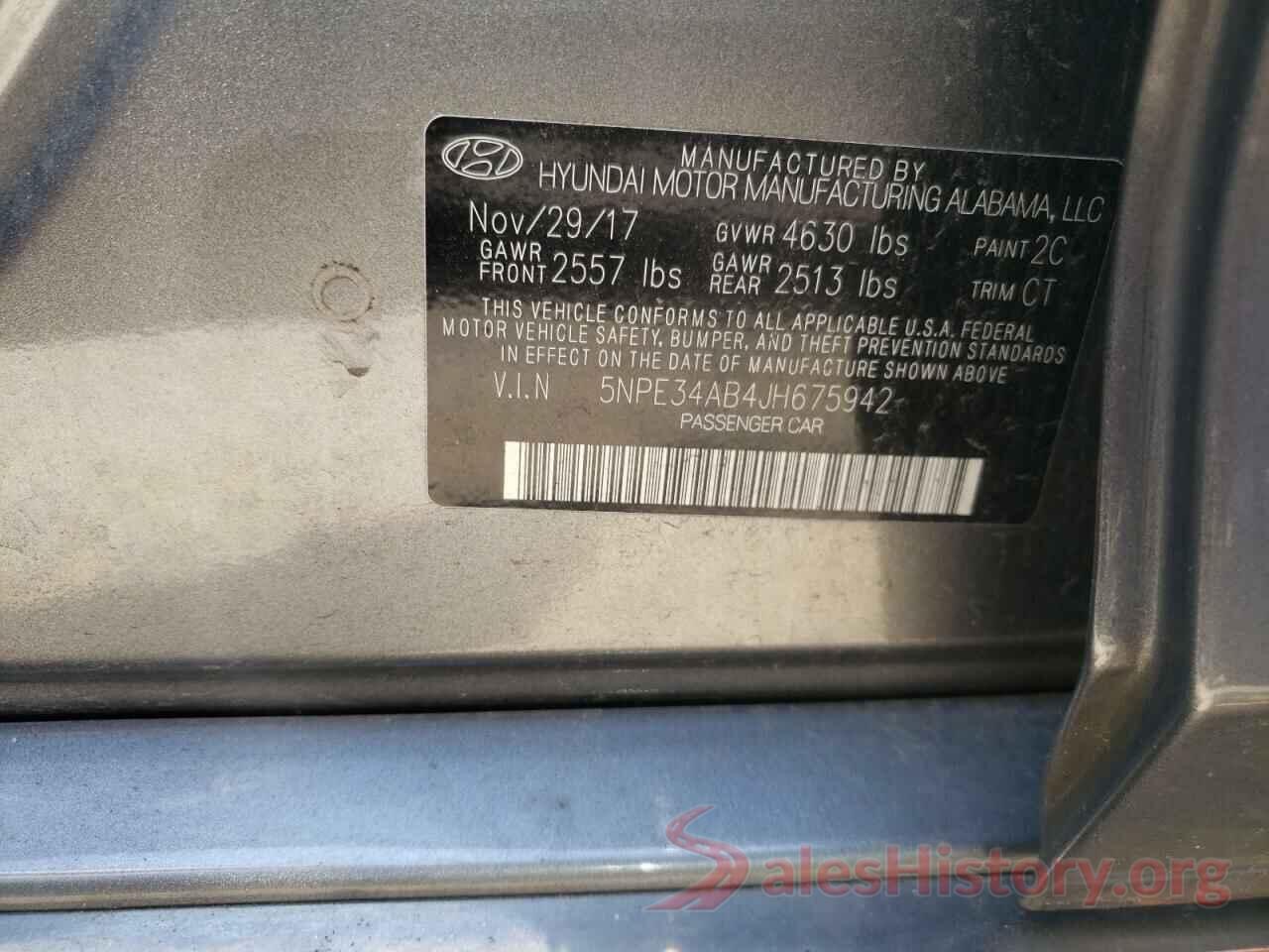 5NPE34AB4JH675942 2018 HYUNDAI SONATA