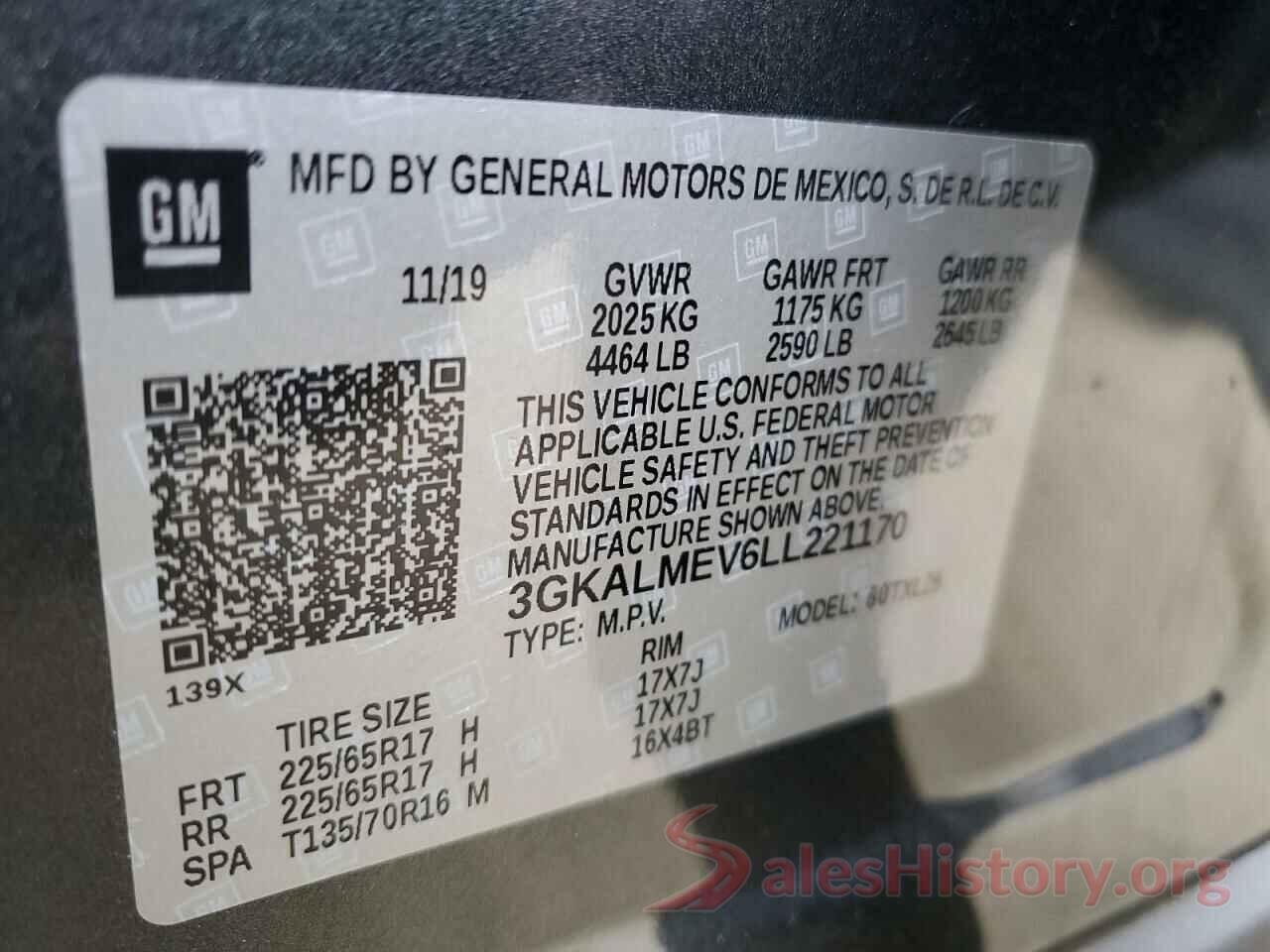 3GKALMEV6LL221170 2020 GMC TERRAIN