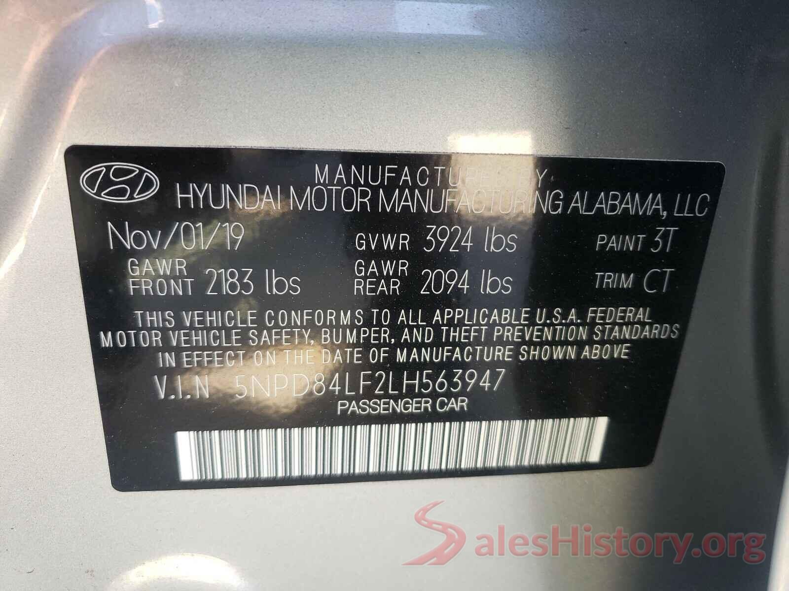 5NPD84LF2LH563947 2020 HYUNDAI ELANTRA