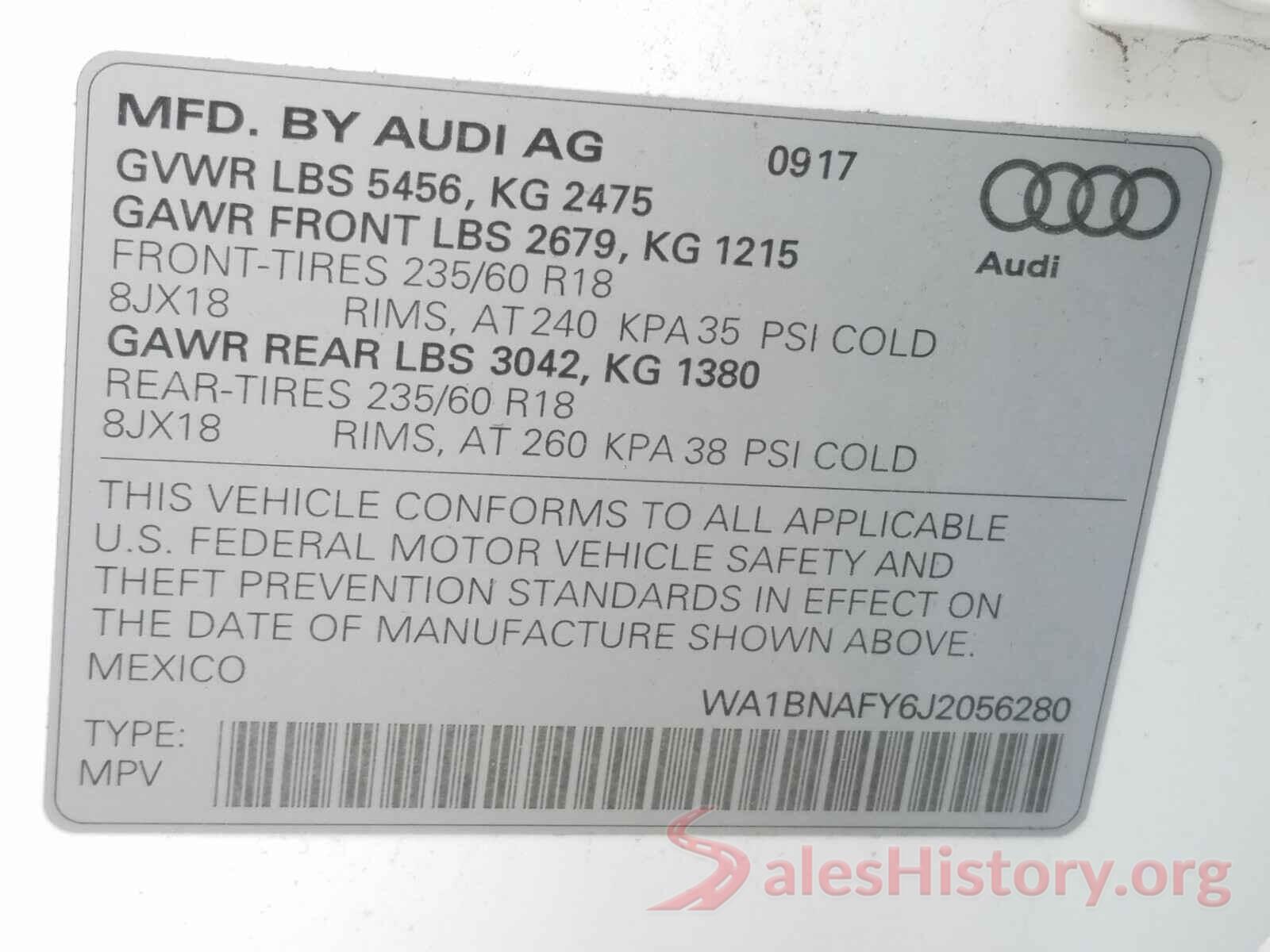 WA1BNAFY6J2056280 2018 AUDI Q5