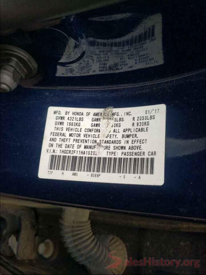 1HGCR2F11HA152021 2017 HONDA ACCORD