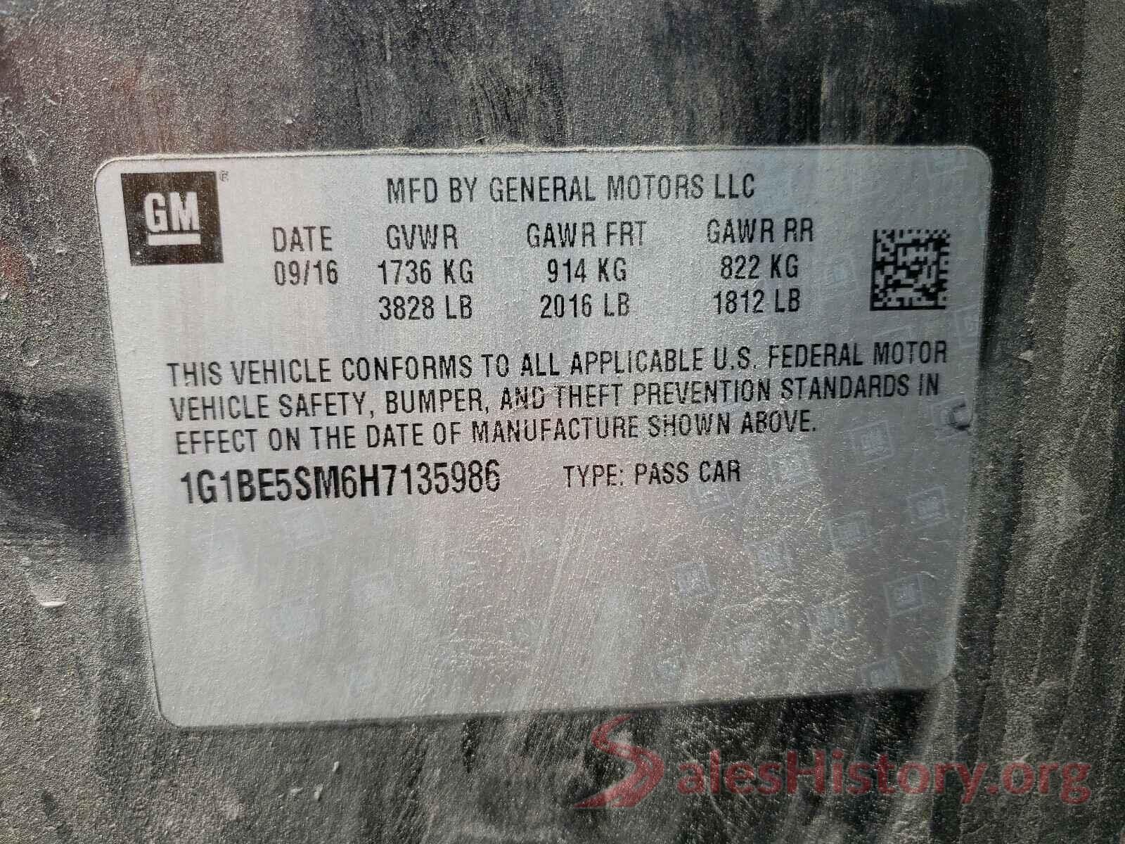 1G1BE5SM6H7135986 2017 CHEVROLET CRUZE