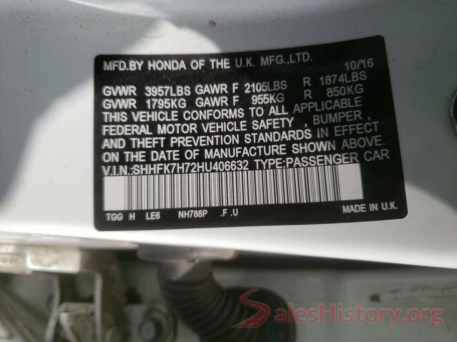 SHHFK7H72HU406632 2017 HONDA CIVIC