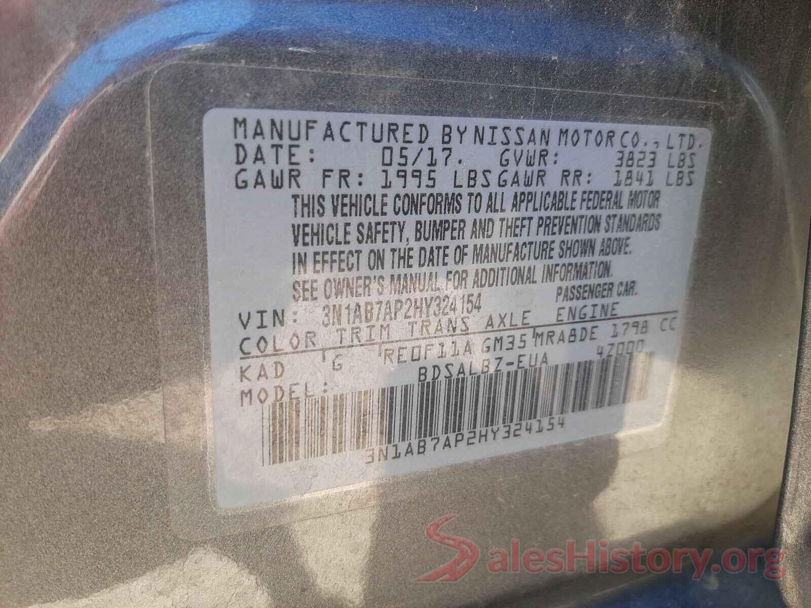 3N1AB7AP2HY324154 2017 NISSAN SENTRA