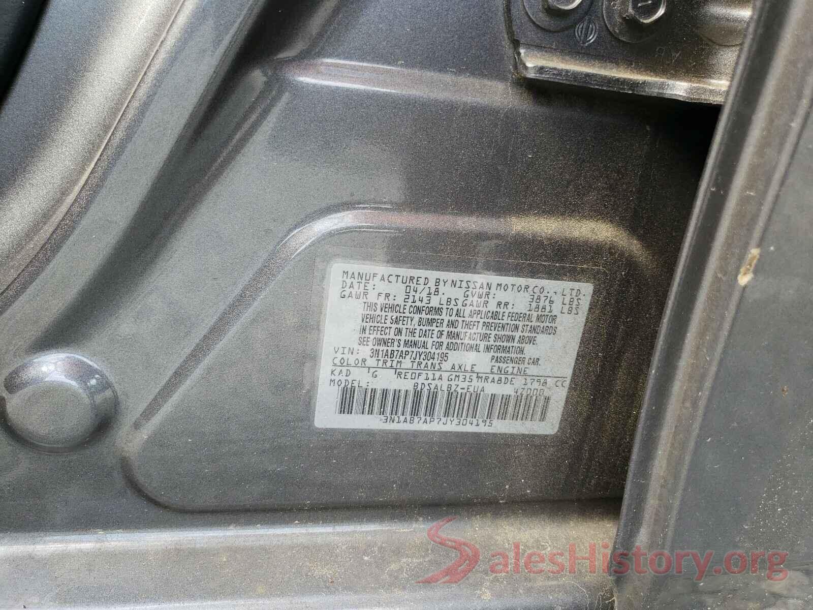 3N1AB7AP7JY304195 2018 NISSAN SENTRA