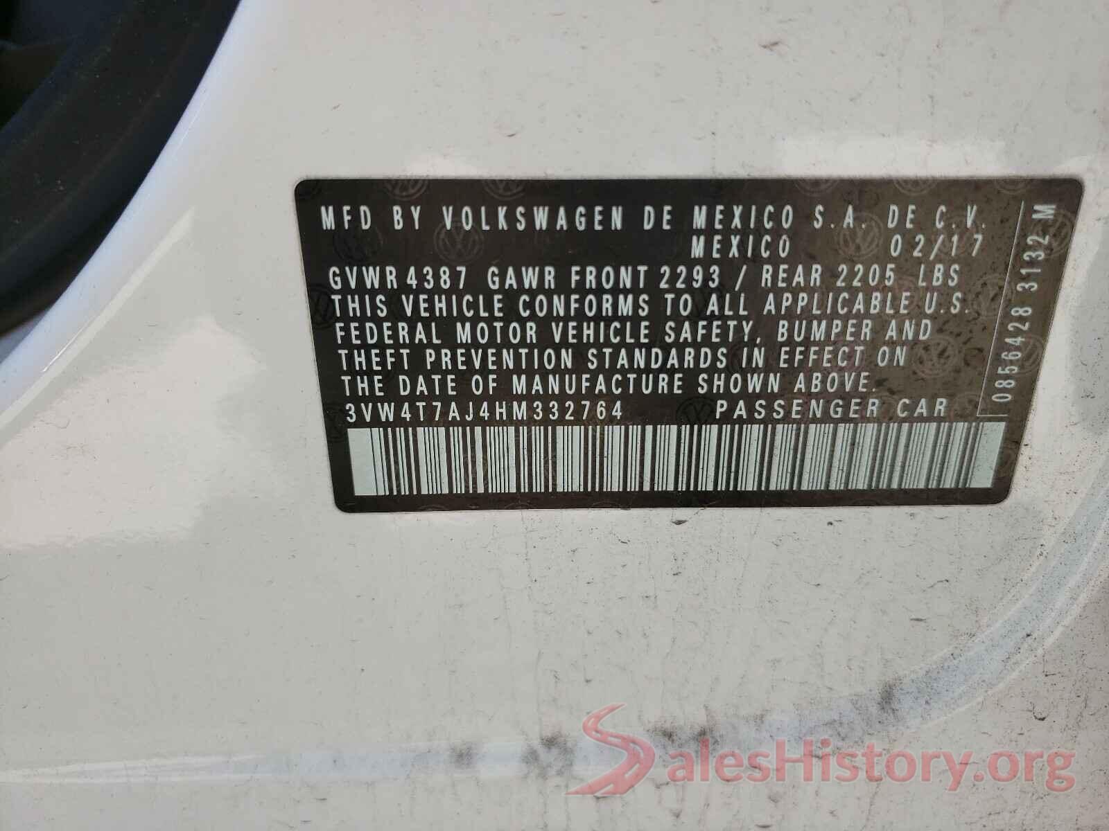 3VW4T7AJ4HM332764 2017 VOLKSWAGEN JETTA