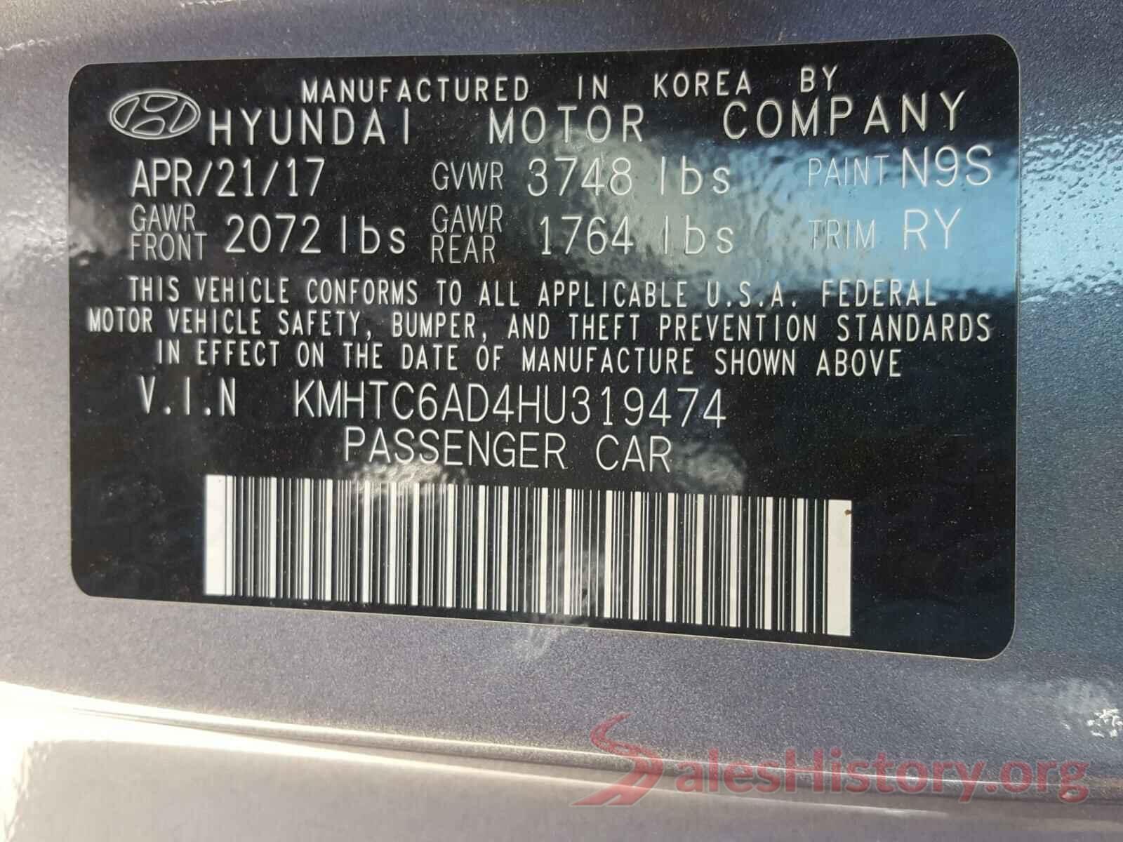 KMHTC6AD4HU319474 2017 HYUNDAI VELOSTER