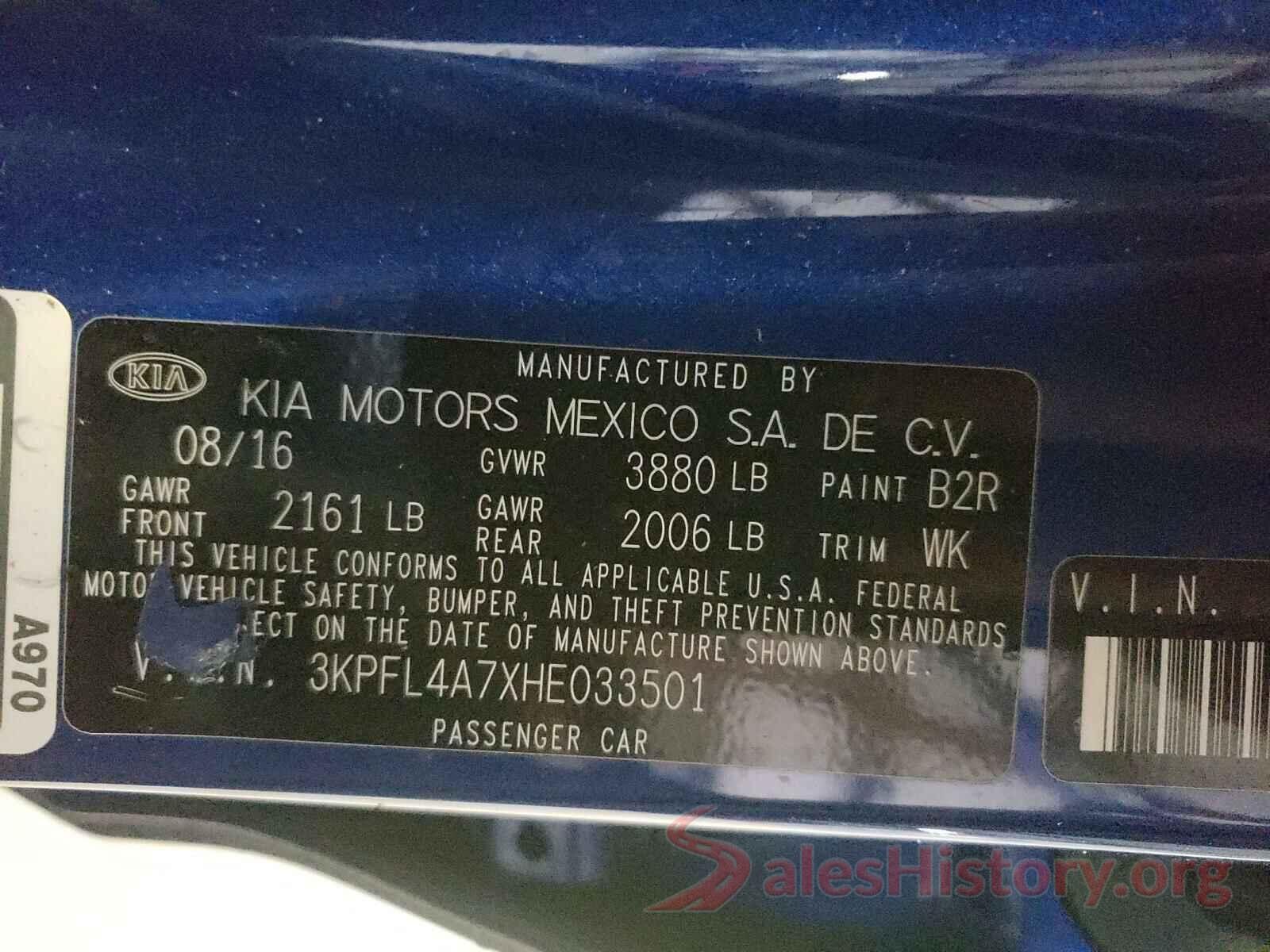 3KPFL4A7XHE033501 2017 KIA FORTE