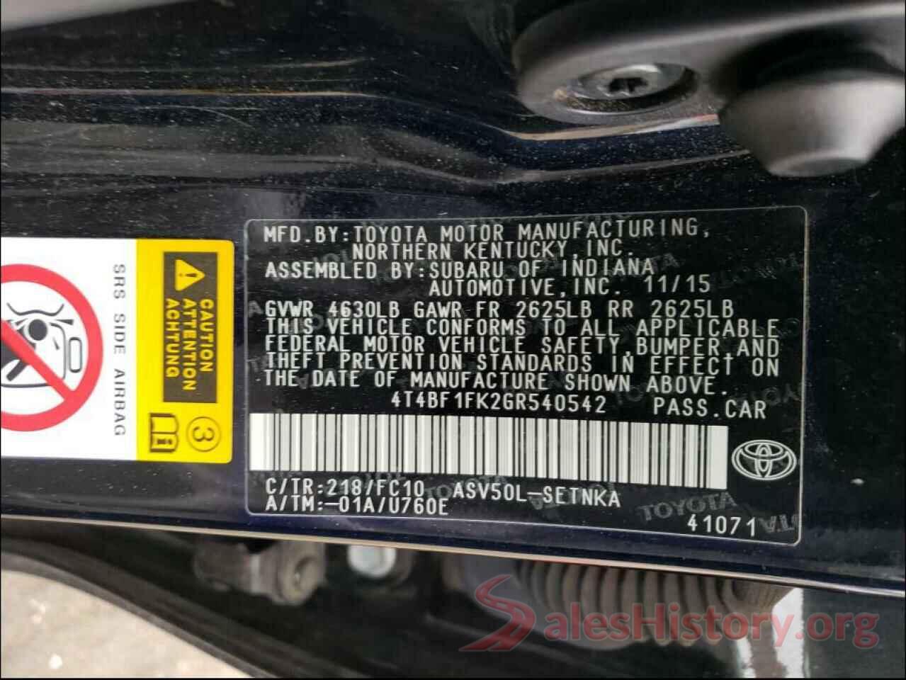 4T4BF1FK2GR540542 2016 TOYOTA CAMRY