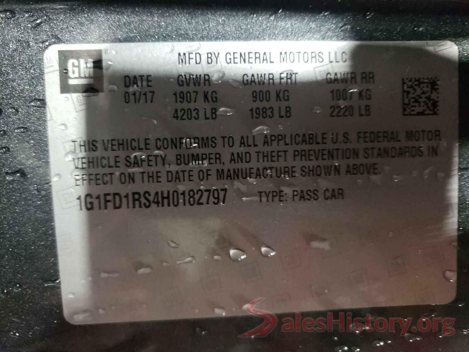 1G1FD1RS4H0182797 2017 CHEVROLET CAMARO