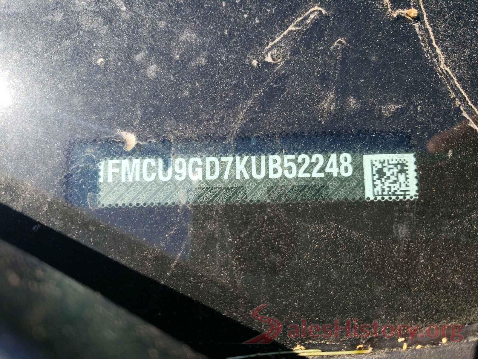 1FMCU9GD7KUB52248 2019 FORD ESCAPE