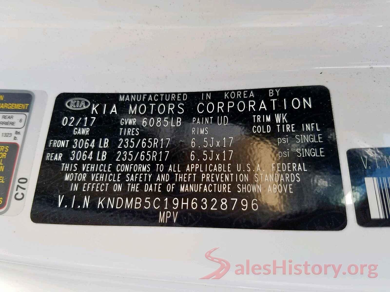 KNDMB5C19H6328796 2017 KIA SEDONA