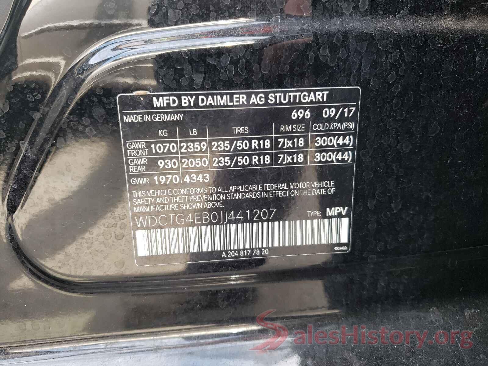 WDCTG4EB0JJ441207 2018 MERCEDES-BENZ G CLASS