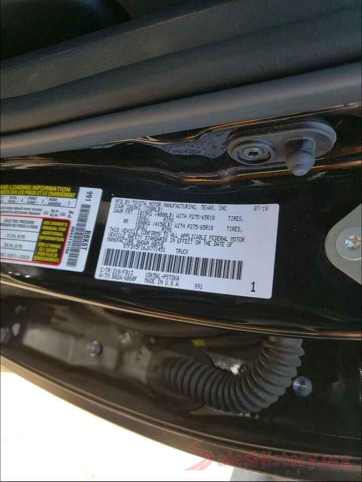 5TFDY5F16JX771451 2018 TOYOTA TUNDRA