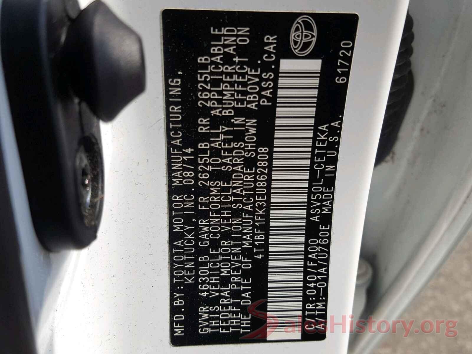 4T1BF1FK3EU862808 2014 TOYOTA CAMRY