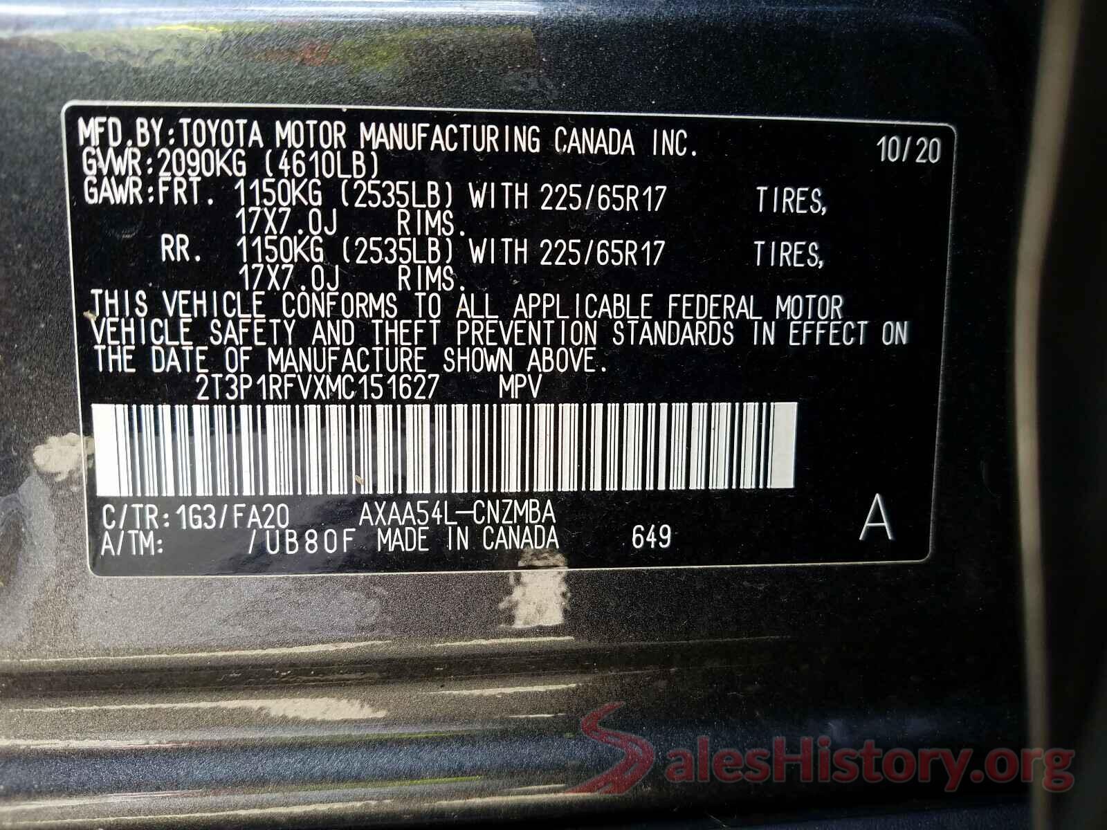 2T3P1RFVXMC151627 2021 TOYOTA RAV4