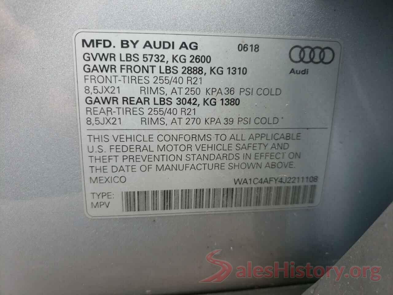 WA1C4AFY4J2211108 2018 AUDI SQ5