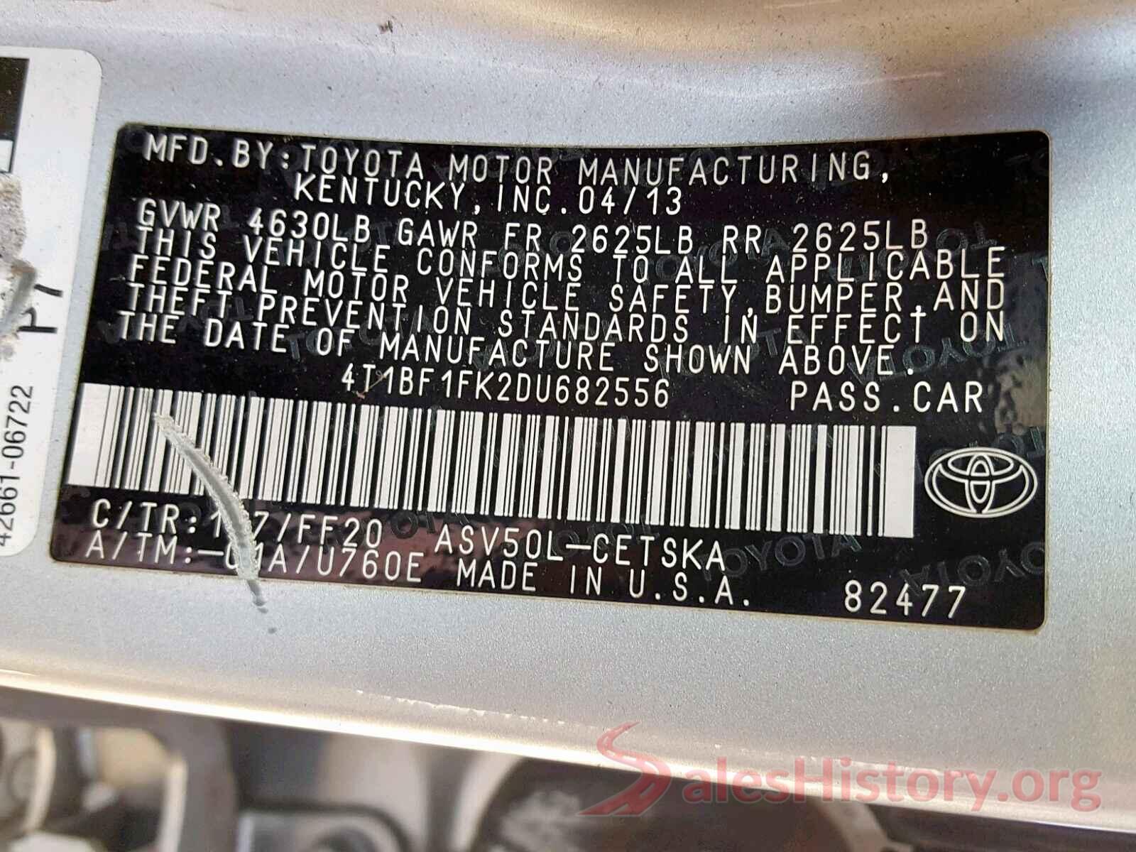 4T1BF1FK2DU682556 2013 TOYOTA CAMRY