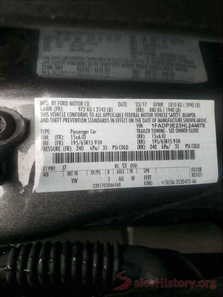 1FADP3E23HL244878 2017 FORD FOCUS