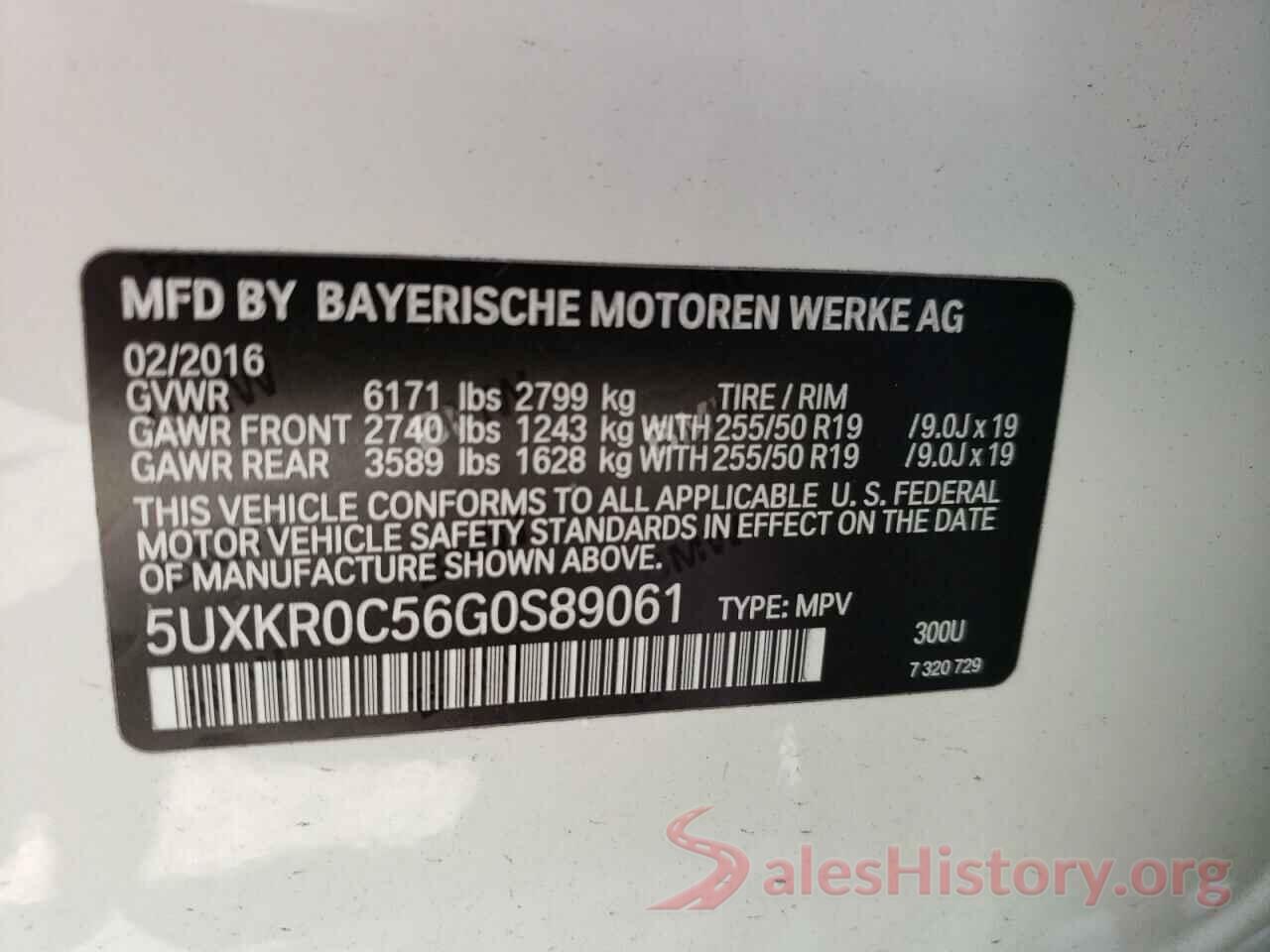 5UXKR0C56G0S89061 2016 BMW X5