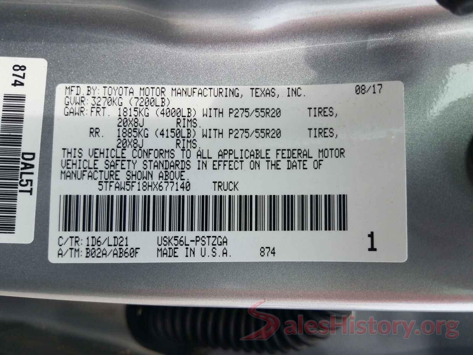 5TFAW5F18HX677140 2017 TOYOTA TUNDRA