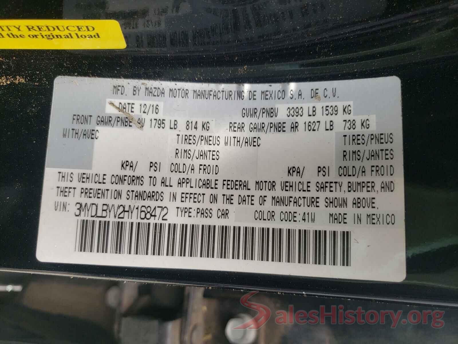 3MYDLBYV2HY168472 2017 TOYOTA YARIS