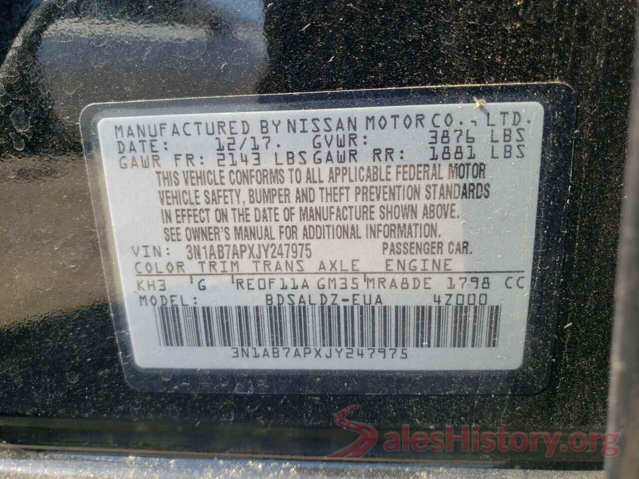 3N1AB7APXJY247975 2018 NISSAN SENTRA