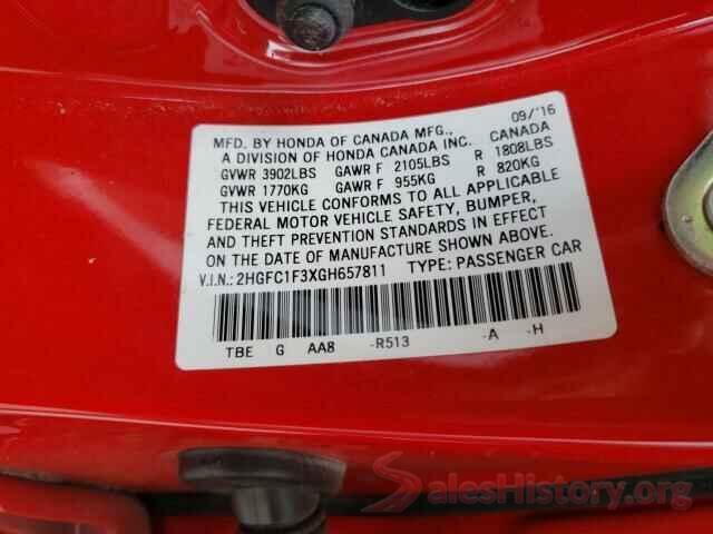 2HGFC1F3XGH657811 2016 HONDA CIVIC