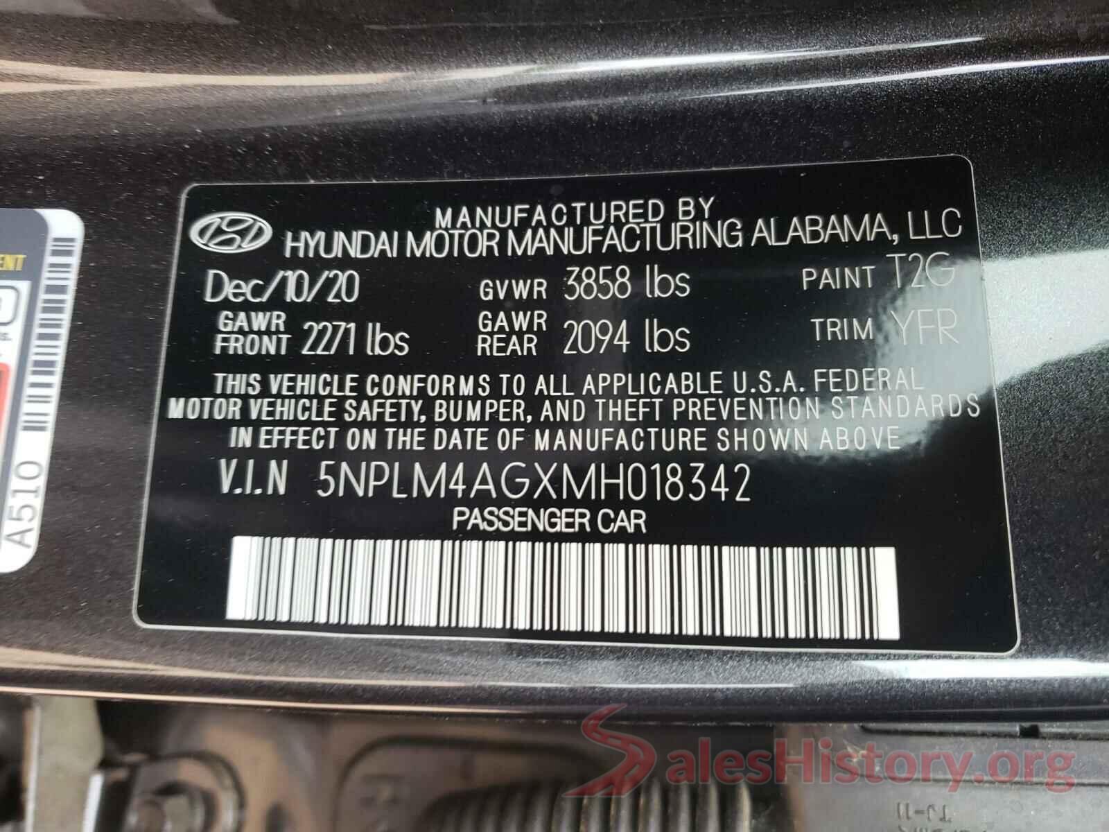 5NPLM4AGXMH018342 2021 HYUNDAI ELANTRA