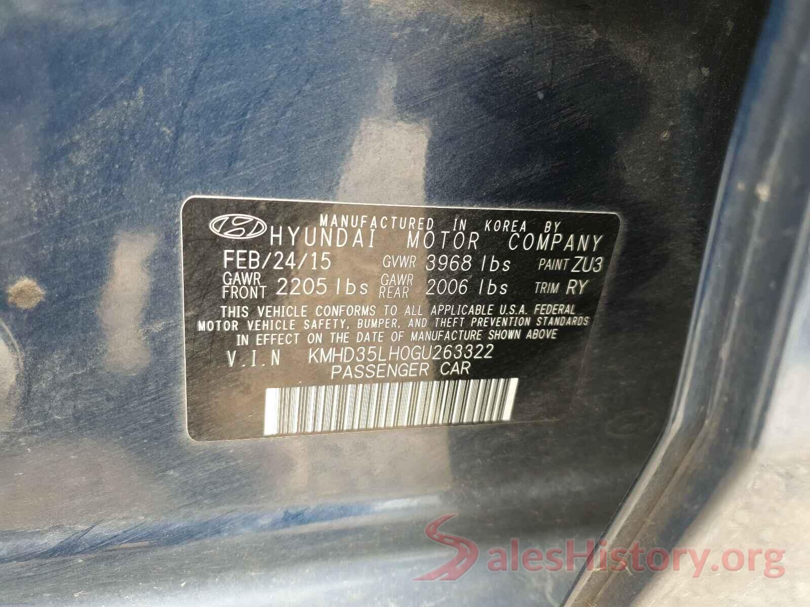 KMHD35LH0GU263322 2016 HYUNDAI ELANTRA