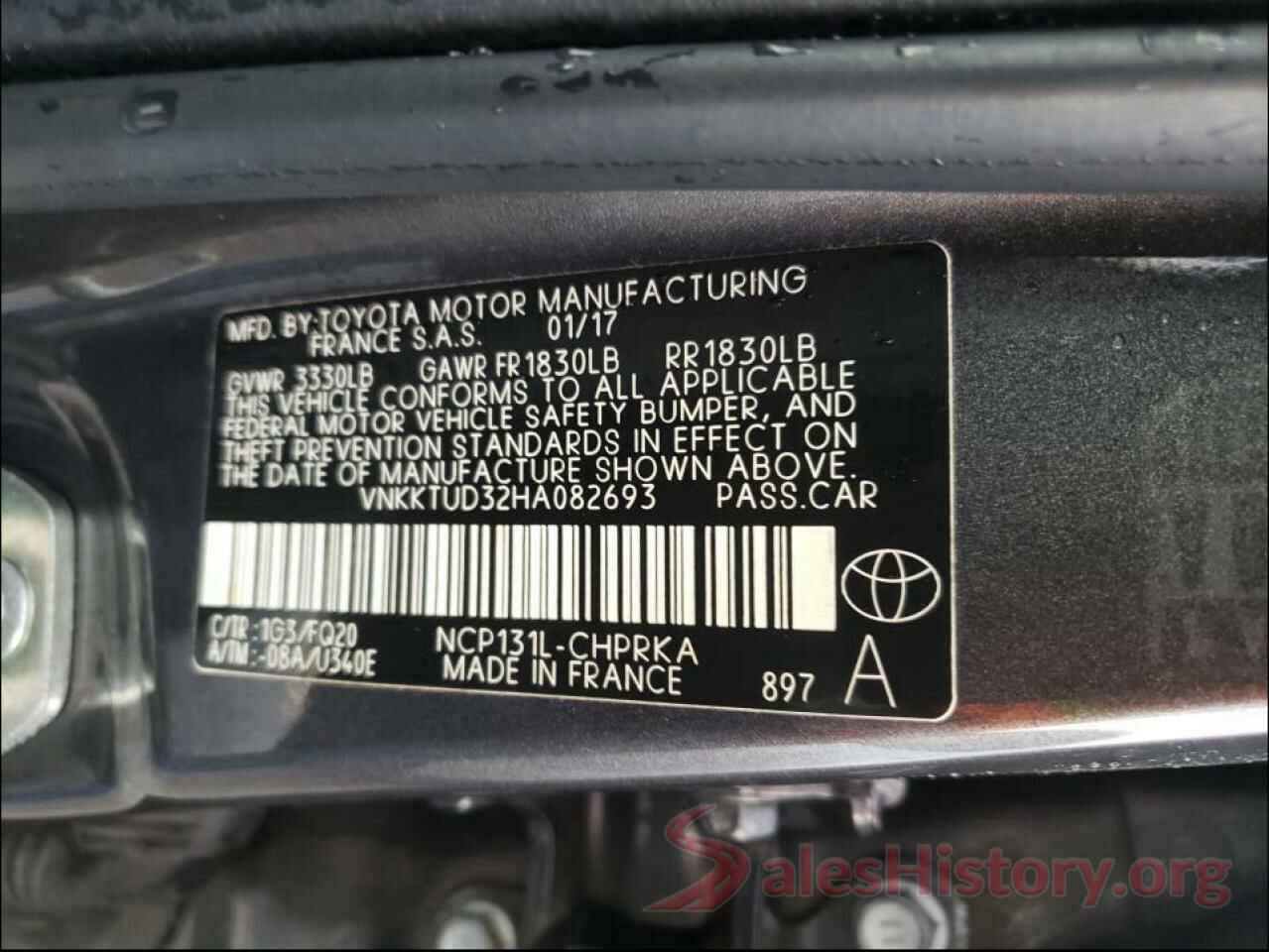 VNKKTUD32HA082693 2017 TOYOTA YARIS