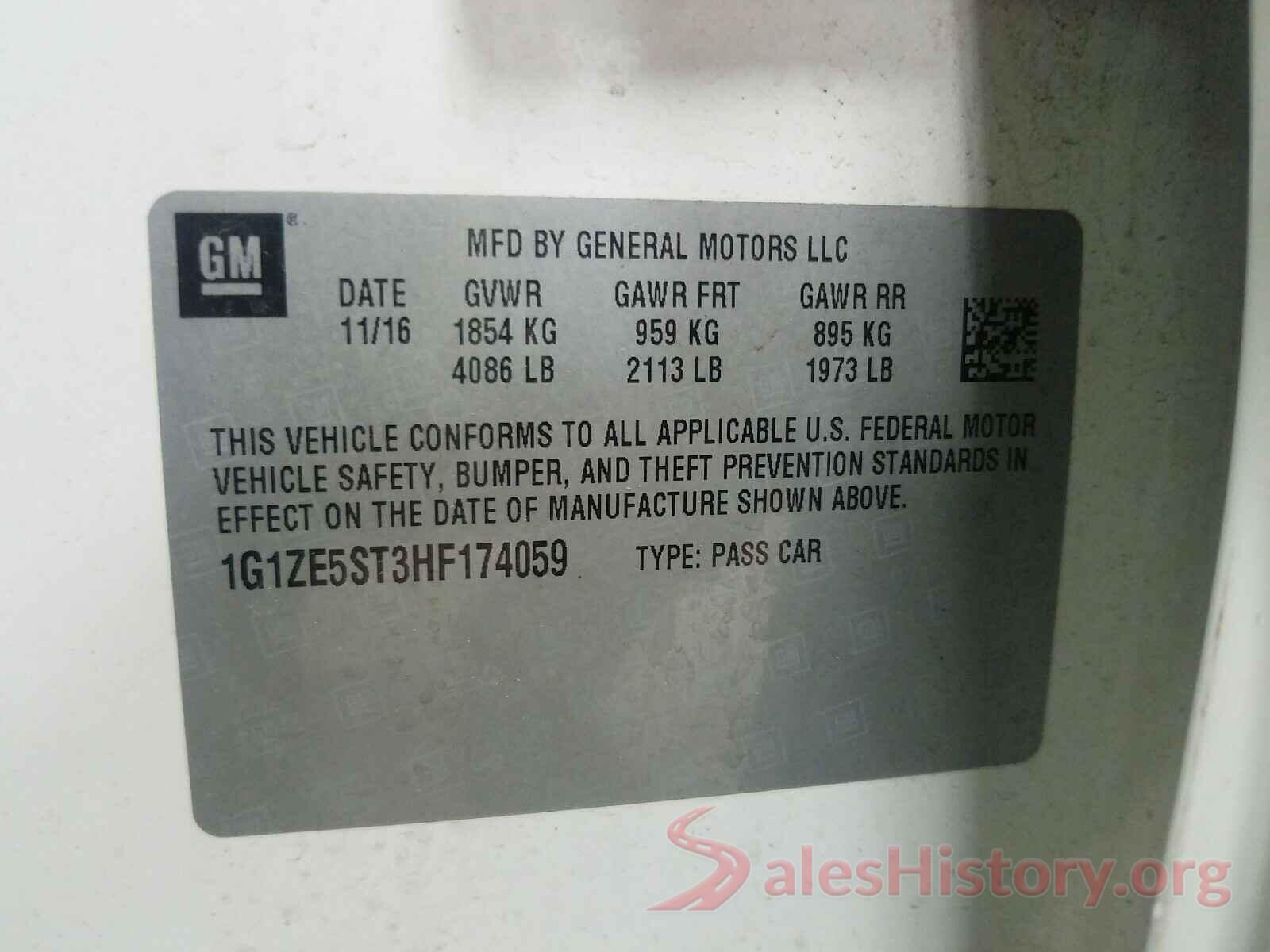 1G1ZE5ST3HF174059 2017 CHEVROLET MALIBU