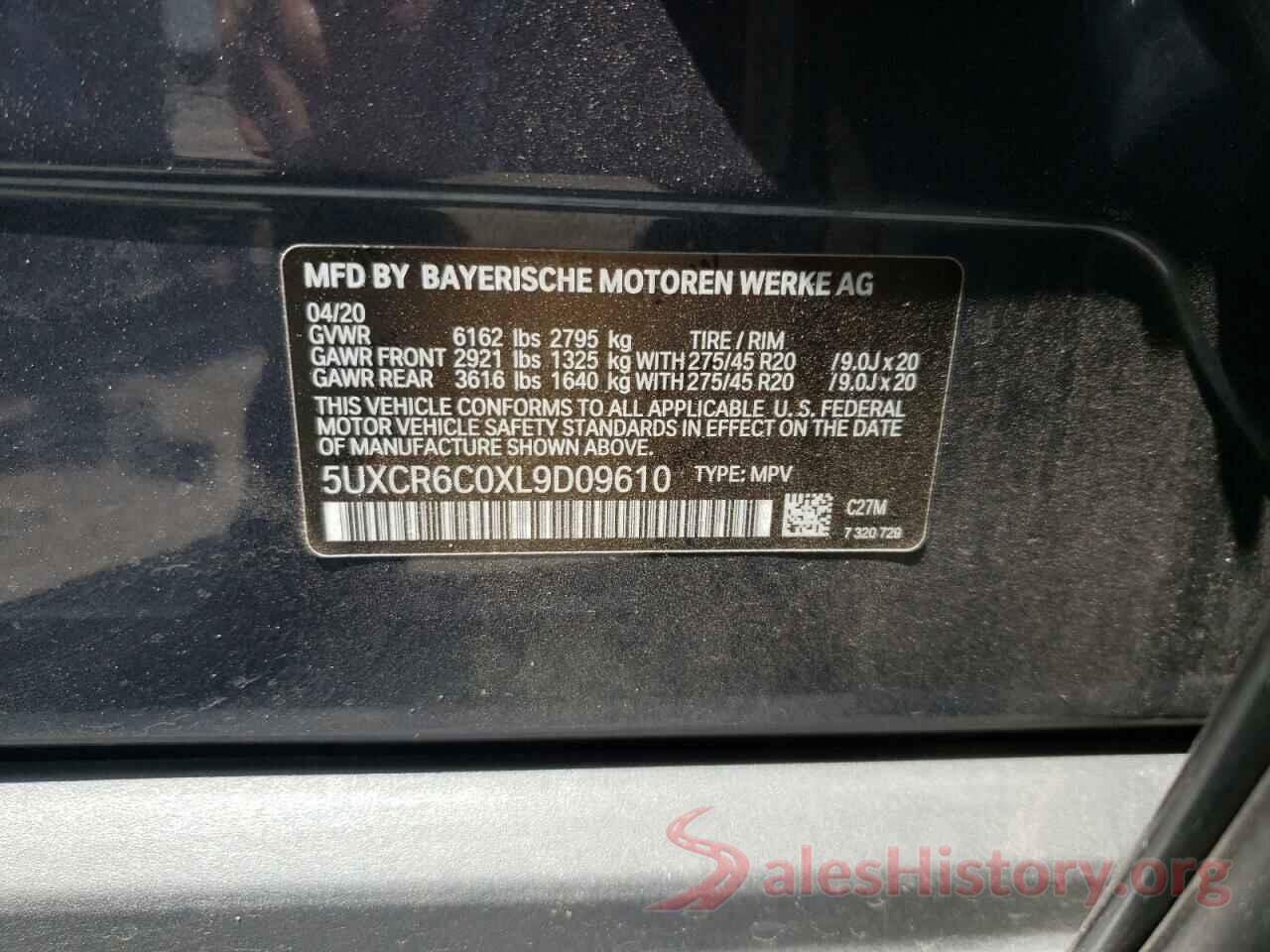 5UXCR6C0XL9D09610 2020 BMW X5