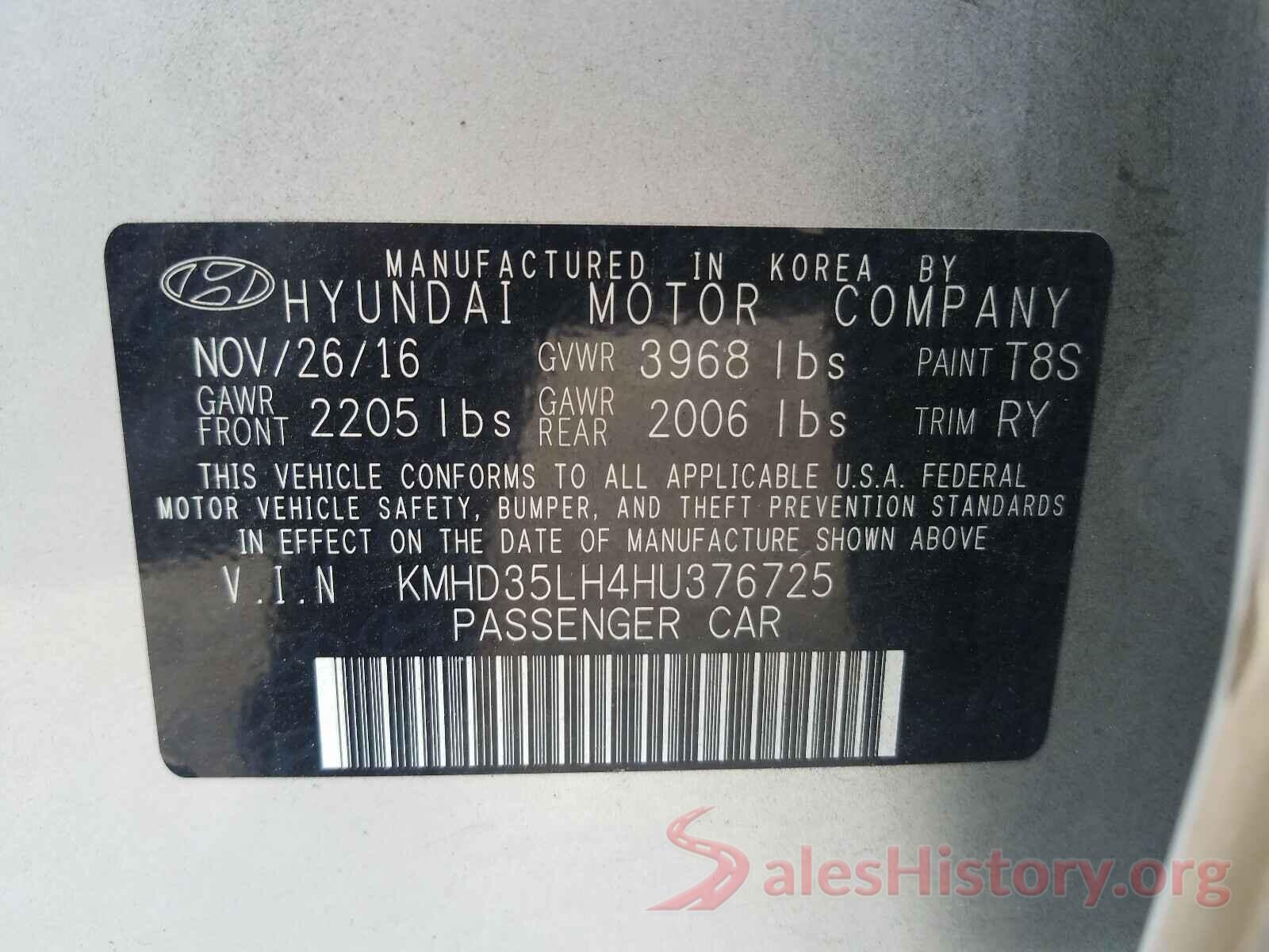 KMHD35LH4HU376725 2017 HYUNDAI ELANTRA