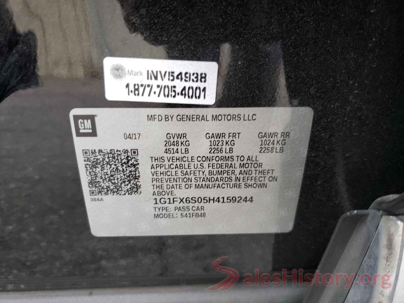 1G1FX6S05H4159244 2017 CHEVROLET BOLT