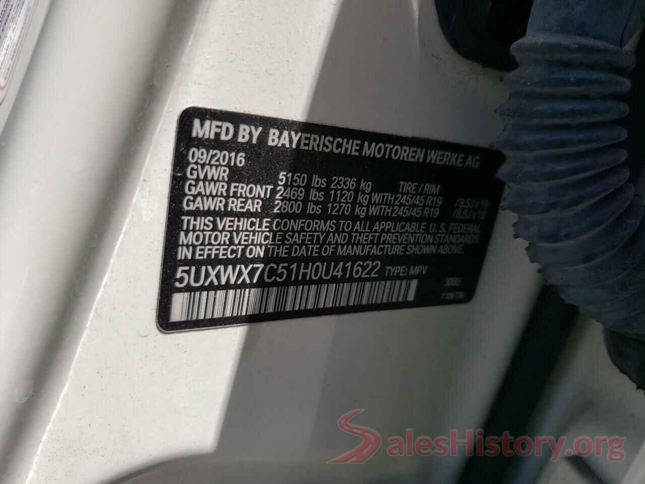 5UXWX7C51H0U41622 2017 BMW X3