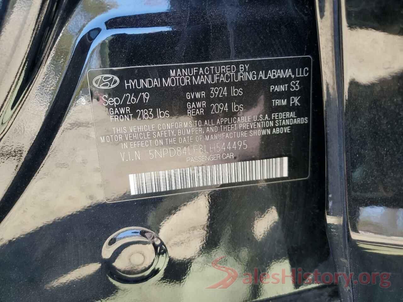 5NPD84LF8LH544495 2020 HYUNDAI ELANTRA