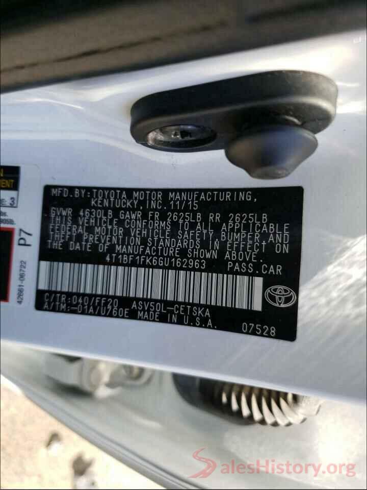 4T1BF1FK6GU162963 2016 TOYOTA CAMRY