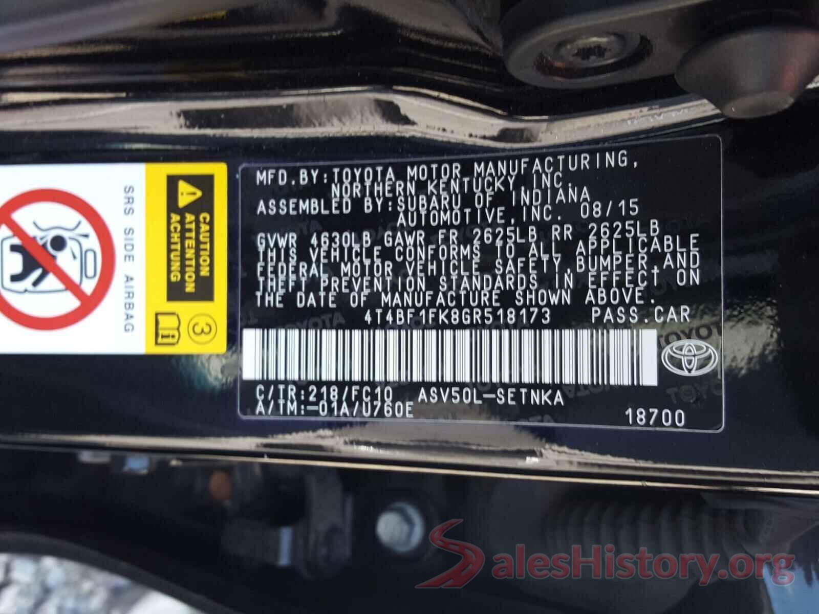 4T4BF1FK8GR518173 2016 TOYOTA CAMRY