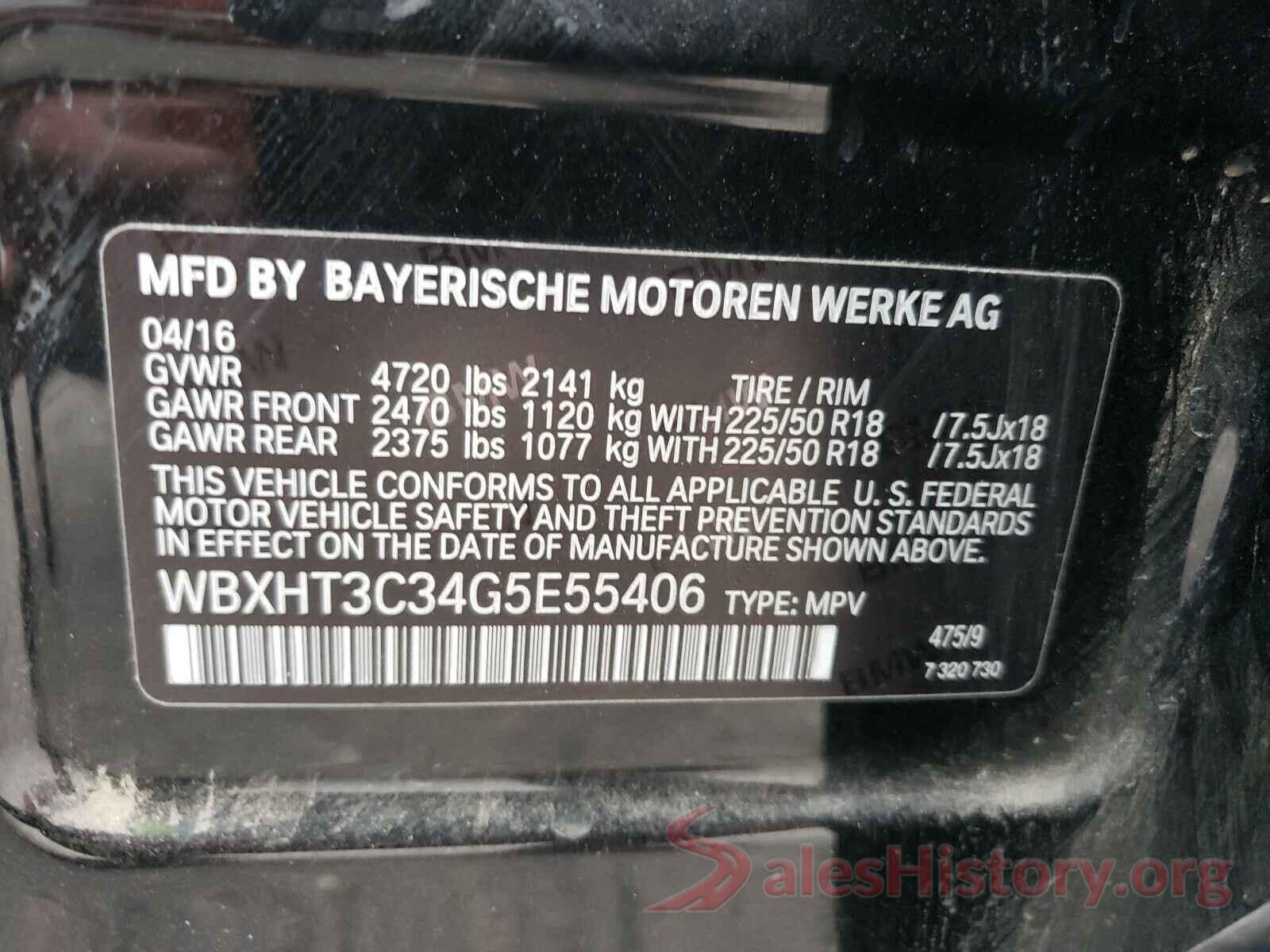 WBXHT3C34G5E55406 2016 BMW X1