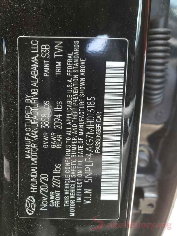 5NPLP4AG7MH013185 2021 HYUNDAI ELANTRA