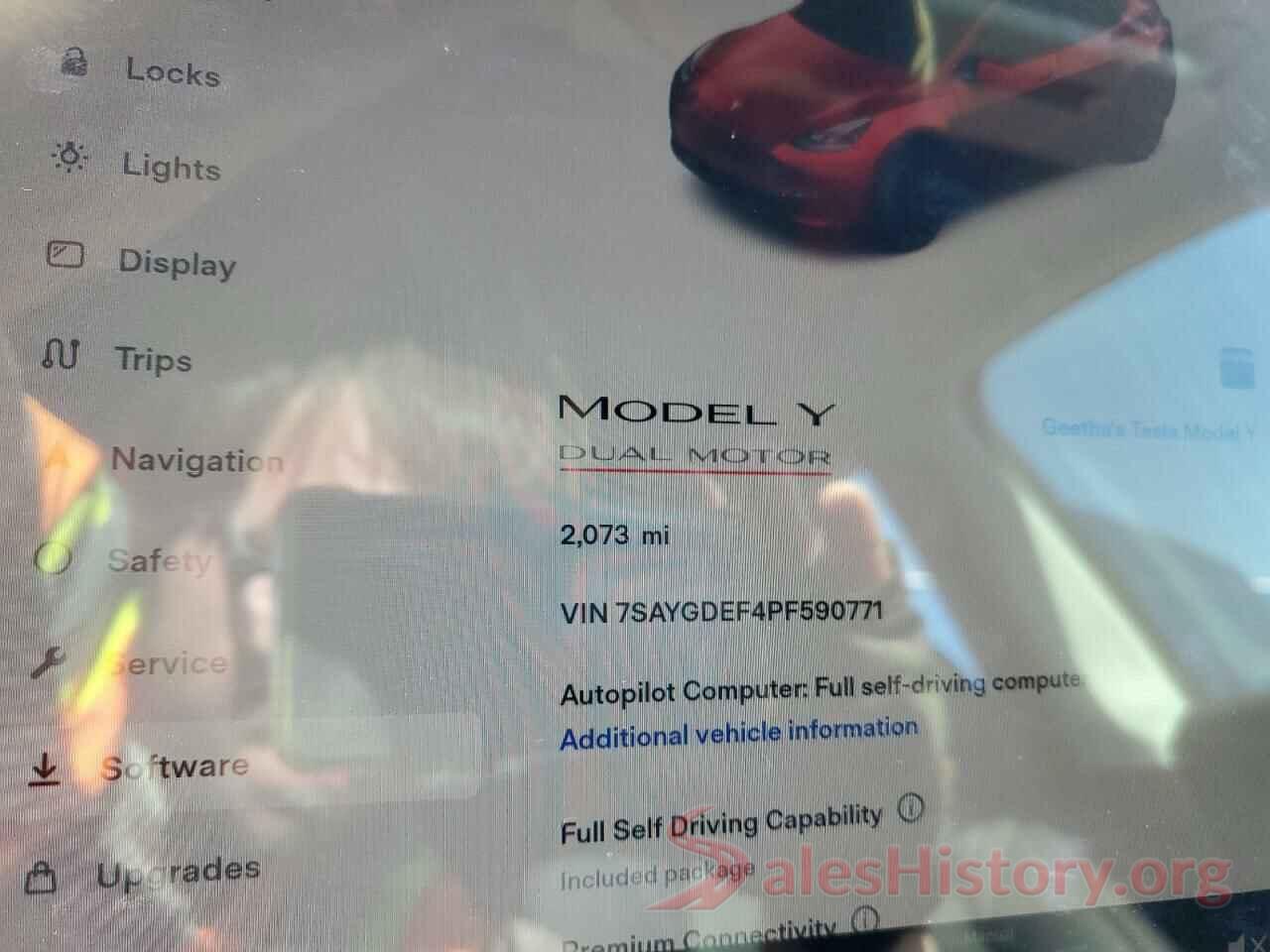 7SAYGDEF4PF590771 2023 TESLA MODEL Y