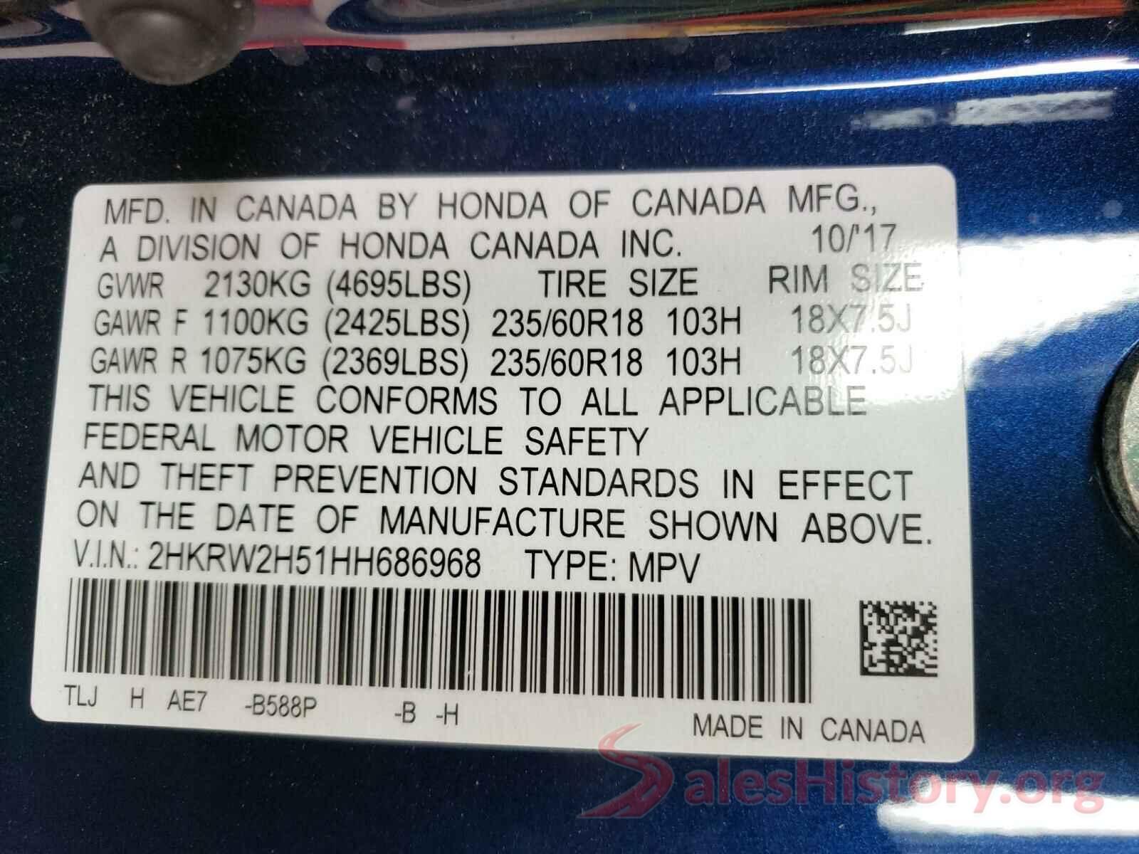 2HKRW2H51HH686968 2017 HONDA CRV