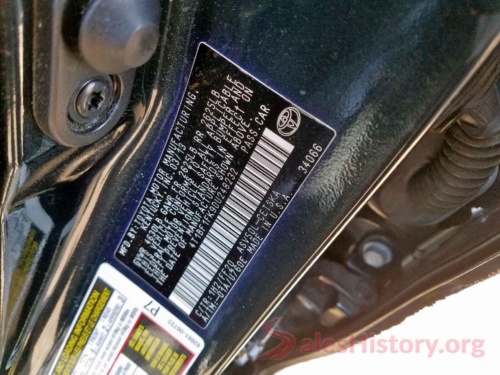 4T1BF1FK9DU248232 2013 TOYOTA CAMRY