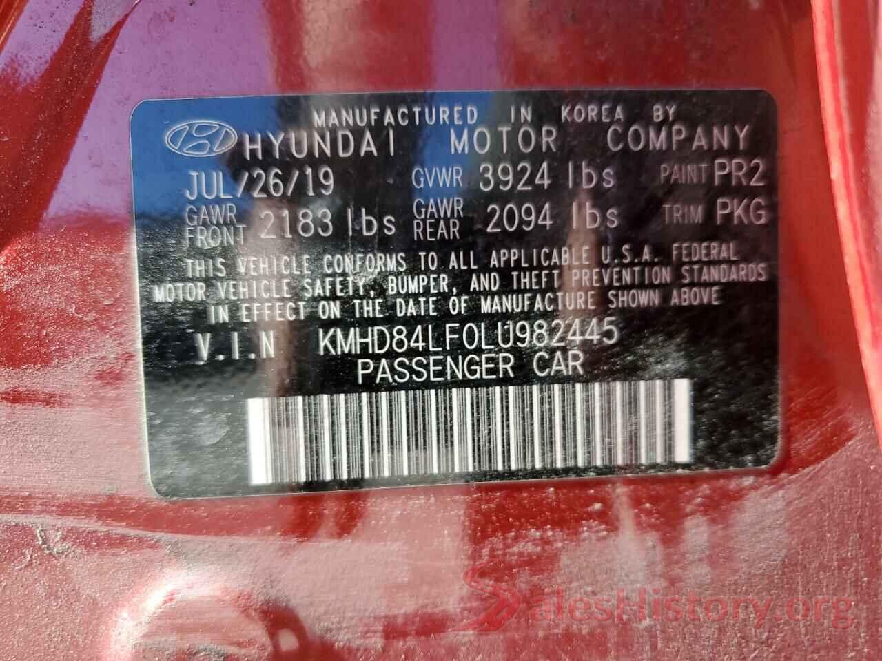 KMHD84LF0LU982445 2020 HYUNDAI ELANTRA