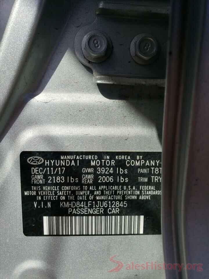 KMHD84LF1JU612845 2018 HYUNDAI ELANTRA